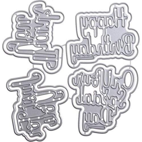 4 Set 2019 New Cutting Die Combination Cutting Stencil For DIY Embossing Scrapbooking Card Making Crafts 4 Words