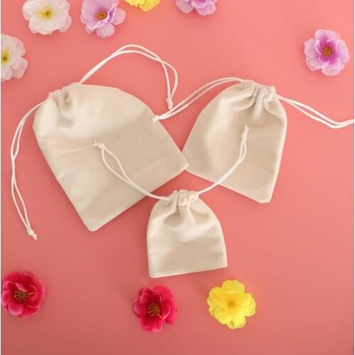 5pcs Christmas Velvet Jewelry Pouch Drawstring Bag Wedding Favor