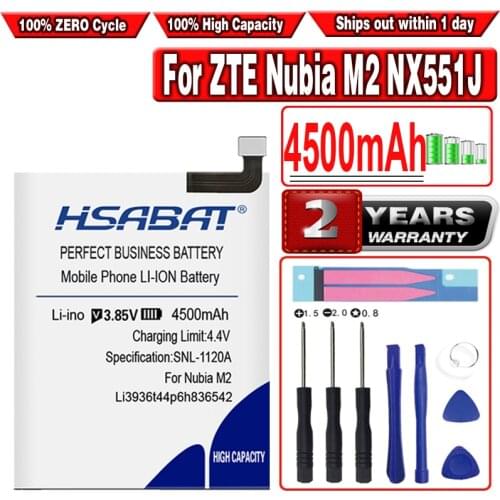 HSABAT 4500mAh Li3936t44p6h836542 Battery for ZTE Nubia M2 NX551J Nubia M2 Dual SIM, Nubia M2 Dual SIM TD-LTE
