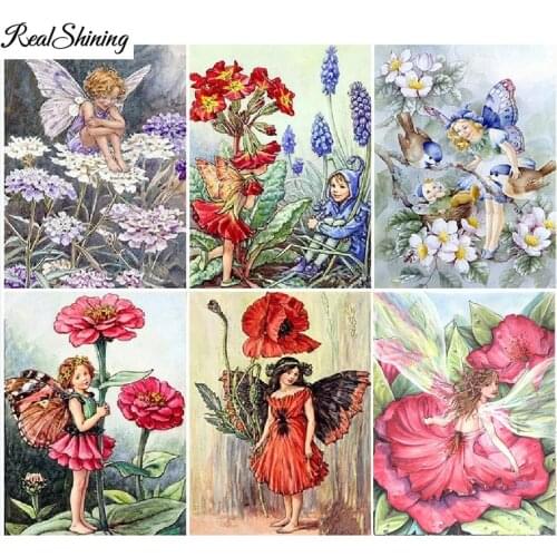 5D DIY Diamond Painting Flower Elves Portrait Cross Stitch Kits Diamond Embroidery Full Square Round Childrens Room Decor T150