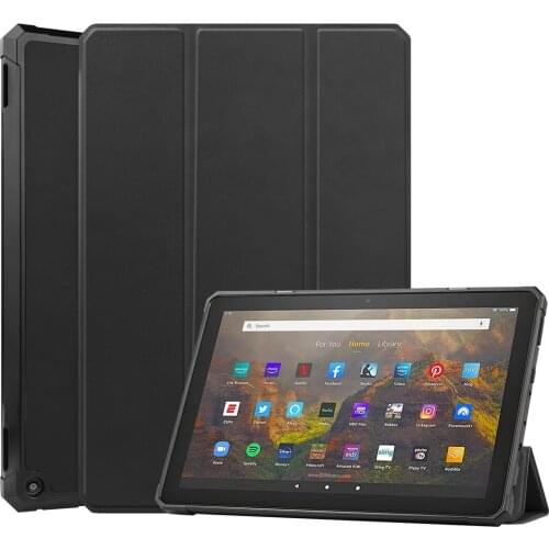 Case For Kindle Fire HD 10 2021 funda Fire HD 10 Plus Case 11th Gen 2021 release Tri-Fold Leather Shock Proof Tablet Stand Shell