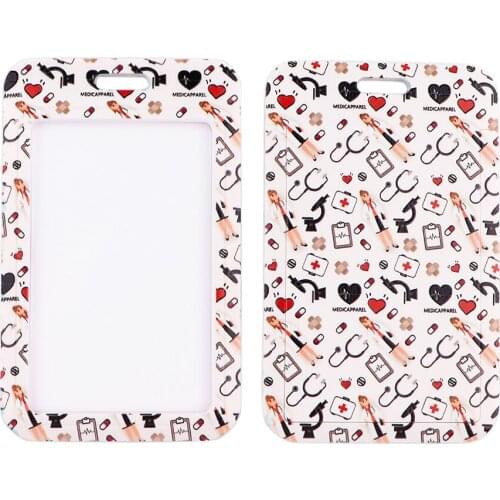 PC3212 Medical Supplies Lanyards ID Badge Holder Bus Pass Case Cover Slip Bank Credit Card Holder Strap Cardholder For Doctor