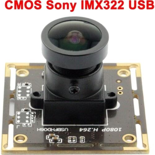 CMOS Sony IMX322 2mp 1080P usb camera module Wide angle 150 degree fisheye lens USB board