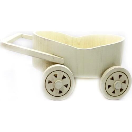 Kids Doll Pull Cart Toy Wood Assembly Photography Props Accessories Cute Detachable Wooden Toddler Stroller Toys
