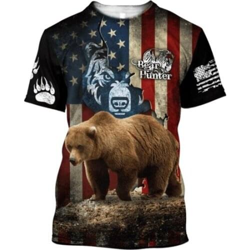 Animal Bear 3D Printed Men T Shirt Harajuku Fashion Short Sleeve Shirt Summer Streetwear Unisex T Shirt Tops Men Clothing