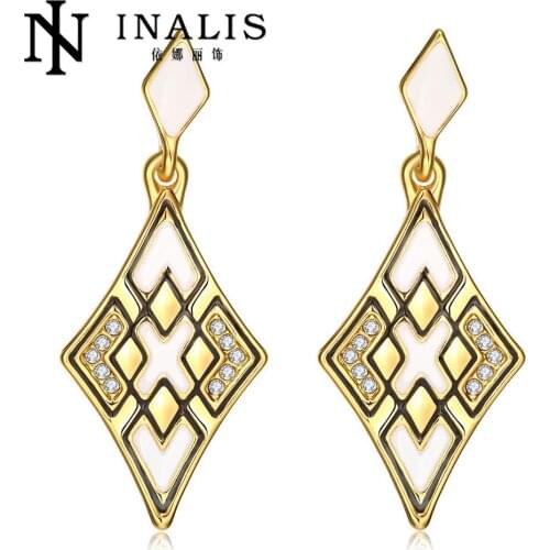 INALIS Brand Jewelry New Fashion Dangle Earrings Gold Color Bohemia Style Statement Jewelry Women Earrings E1089-A