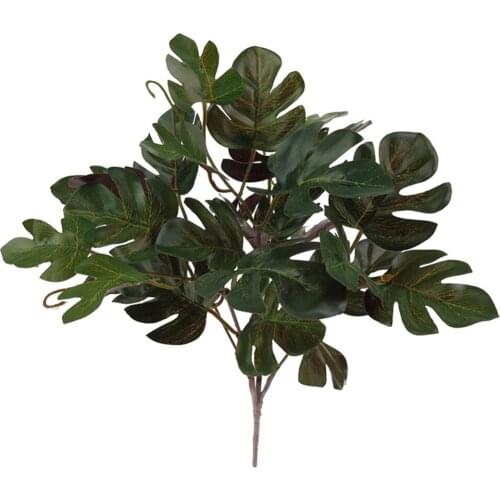 5Fork Artificial Plants Green Grass Plastic Plant Wall Garden Home Decoration Artificial Flowers Fake plant Leaves Green Plant