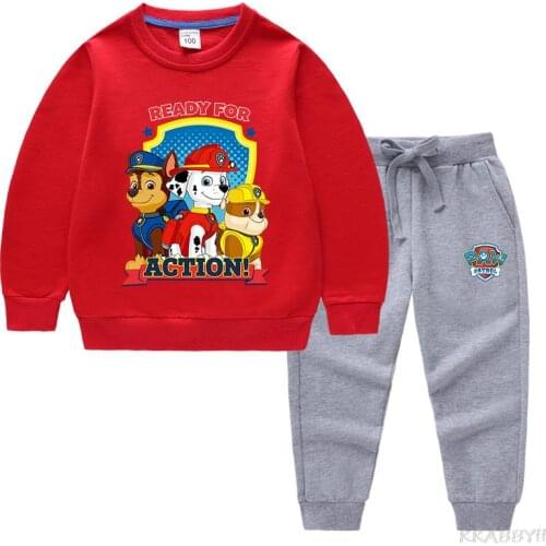 PAW PATROL Boys' suit Childrens jumper + trousers 2 pieces suit Casual girls' sportswear suitable for childrens clothing