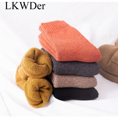 LKWDer 5 Pairs Mens Winter Thick Woolen Socks Warm Cashmere Thickened Plus Velvet Towel Warm Socks Male Calcetines Hombre Meias