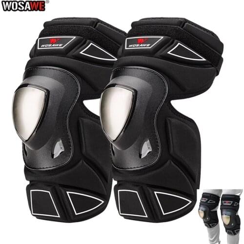 WOSAWE Motorcycle Knee Elbow Guard Stainless Steel MTB Knee Elbow Pads Motocross Motorbike Protective Guard Gear Knee Protector