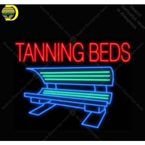 Neon sign For Tanning Beds machine Neon Bulb sign Business display Iconic Handcraft Lamp advertise Letrero enseigne lumine