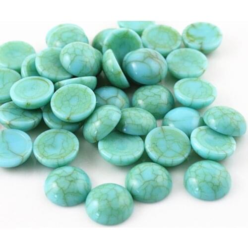 New Fashion 40pcs 12mm Green Color Flat Back Resin Cabochons Cameo G7-36