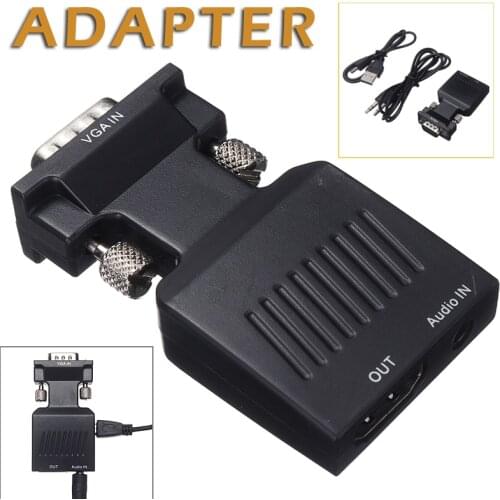 New Arrival VGA to HDMI-compatible Adapter Full HD 1080P Cable Connector for PC Laptop Monitor 3.5mm Audio Video Converter