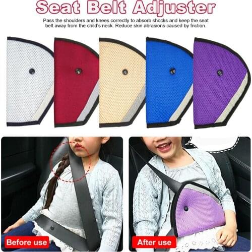 Durable Car Safe Seat Belt Cover Soft Adjustable Children Safety Belt Fixer Triangle Protector For Child Neck Protection Belts