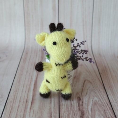 Christmas Deer Toy Knitted Reindeer Stuffed Animal Newborn Photo Prop Baby Animal Toy Photography Props Crochet Doll