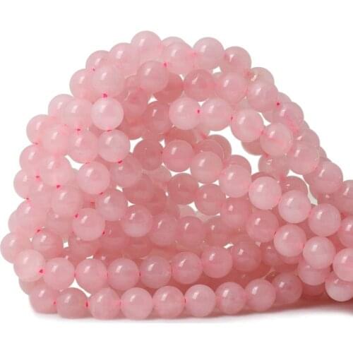 Rose Quartz Loose Beads Natural Gemstone Smooth Round for Jewelry Making