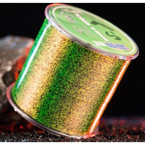 Super Durable 500M Fluorocarbon Monofilament Nylon Fishing Line Rock Sea Line Camouflage Color Wheel Fishing Tools Size 0.8-12