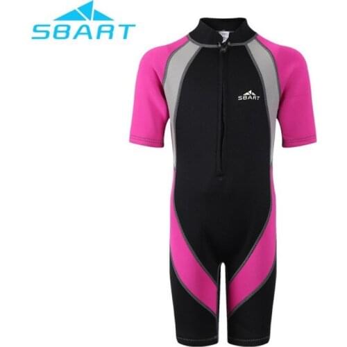 SBART hot selling front zipper neoprene diving suit for children ,scuba diving wet suits ,kids wetsuits Warm bathing suit