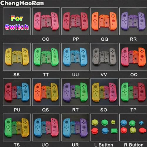 ChengHaoRan For Nintendo Switch Joy-Con Replacement Housing Shell Cover for NS NX JoyCons Controller Case Clear Green Pink