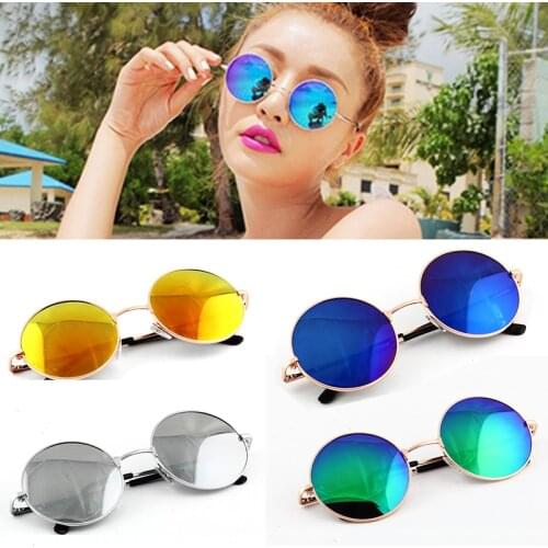 Retro Sunglasses Round Frame Cycling Sports Glasses Men Women Fashion Classic Prince Anti-UV Color Reflector Funny Protect Eyes