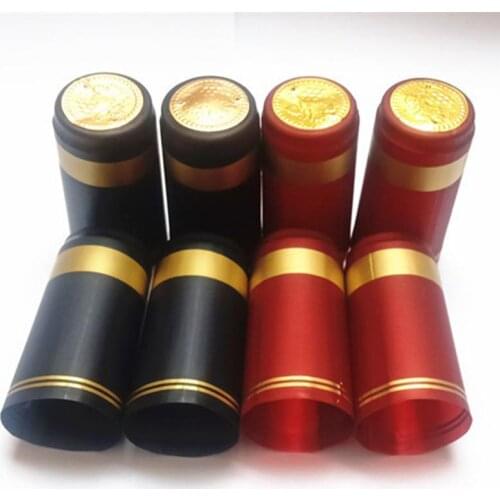 100pcs Heat Shrink Capsules Wine Bottle Capsules Wine Heat Shrinkable Cap Wine Shrink Film Wrap for Straight Mouth Bottle