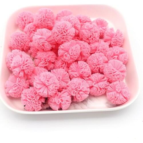 50-100 Pieces of 2 Cm Lace Mesh Ball Plush Pom Poms Diy Material Clothing Shoes Hats Jewelry Decorative Accessories Pendant