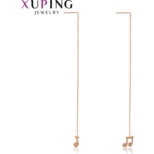Xuping Romantic Fantastic Long Earrings Rose Gold Color Plated Vintage Style for Women Essential Christmas Gifts 98688