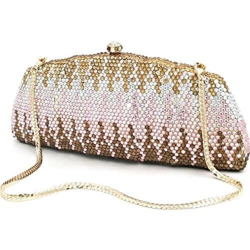 Special Design Bridal wedding party purses women evening party luxury diamonds colorful full crystal clutches elegant purses