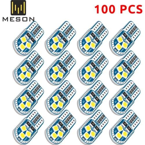 100PC T10 W5W Led Bulbs 3030 SMD Canbus 168 194 6000K White Signal Lamp Dome Reading License Plate Light Car Interior Light Auto
