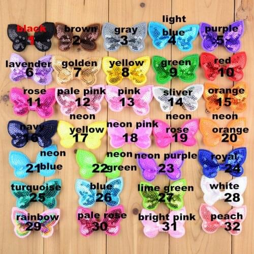 100 pcs ,1.5" sequin bow cute ,hair sequin bow Hair Accessories (32 colors for selection)