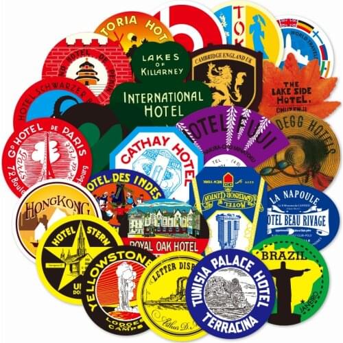 TD ZW 100Pcs/Lot Landscape Buildings Waterproof Stickers for Skateboard Laptop Luggage Phone DIY Bomb Decal Sticker for Kids