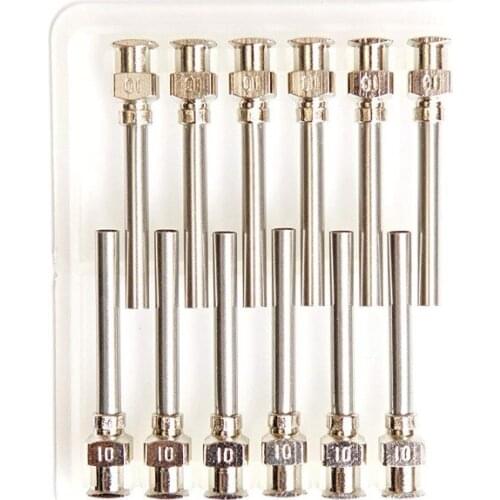 12 Pack - Dispensing Needle 1" - All Metal, Stainless Steel Blunt Tip Luer Lock (10 Gauge)