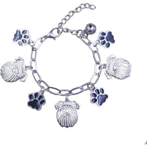 2021 Cute Unique Dog Animal Stainless Steel Charm Chain Punk Bracelets Men Women Gift lovely Brussels Griffon Greyhound SB120