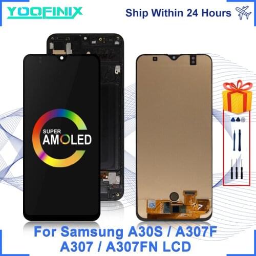 6.4" Super AMOLED For Samsung Galaxy A30S Display Touch Screen Digitizer Replacement Parts For SM-A307F/DS A307 A30S LCD Display