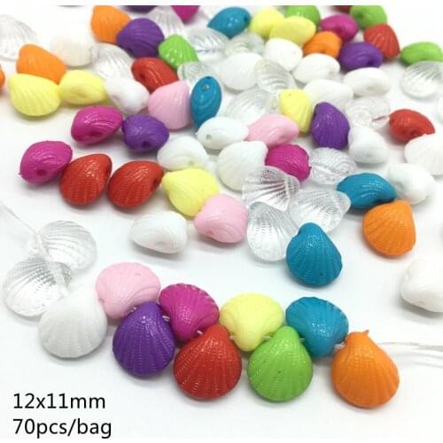 Acrylic colorful shell Cartoon Beads For Jewelry Making transparent Ocean Series DIY Craft Beads 12mm