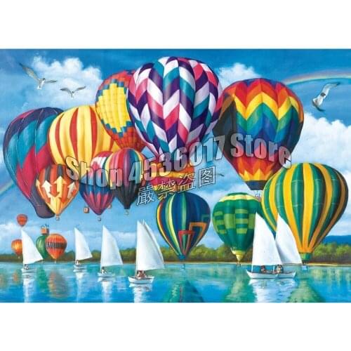 5D DIY Diamond Painting Boats Landscape Hot Air Balloons Diamond Mosaic Full Diamond Embroidery Rhinestone Child Gift Christmas