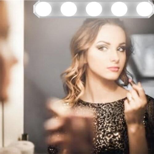 Artis Hollywood Vanity Mirror 5 Bulb Mirror Headlight Suction Cup Led Fill Light for Cosmetics LED Light Bathroom/Dressing Table