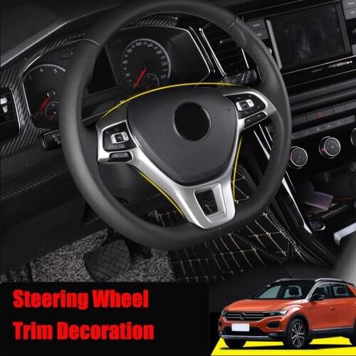 Car accessories Steering Wheel Trim For Volkswagen T-ROC C-TREK T-Cross TAYRON Phideon Teramont Atlas Arteon Fox MULTIVAN Sharan