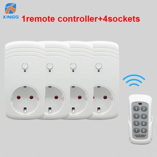 RF 433MHZ Wireless Remote Control Learning Control Touch Switches 1 3 5 European standard Sockets Smart Home Plug Adapter