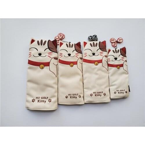 GOLF KITTY Golf Head Cover PU Leather Golf Driver Head Cover + Golf Fairway Woods Head Cover + UT Head Cover EMS Shipping