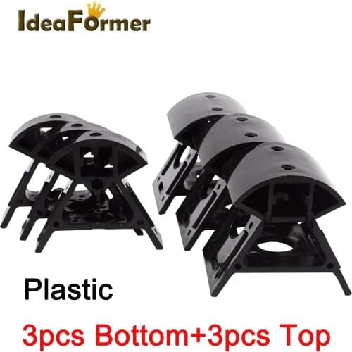 3D Printer Parts Delta Vertex Kossel Corner Plastic 3 Pcs bottom+3 Pcs top Kossel Reprap Black Six-Piece Set 2020 Profile
