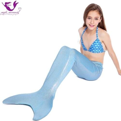 Girls Kids Mermaid Tail for Swimming with Monofin Fin Swimmable wear Cosplay Costumes Children mermaid tail dress birthday gift