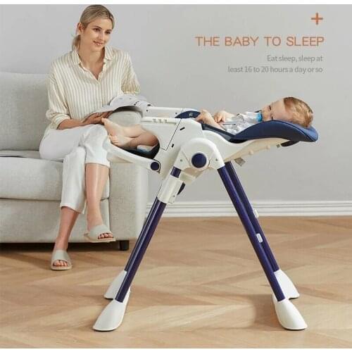 Luxurious Multi-Function Reclining Baby High Chair With Wheel Childrens Dining Table Chair Baby Sleeping Chair Easy Set Up