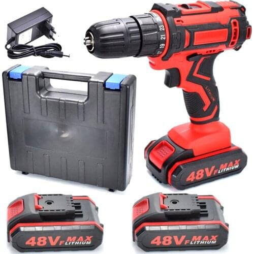 Electric Cordless drill screwdriver power tools kits Hand Drill Driver DC Lithium-Ion Battery 3/8-Inch 21V