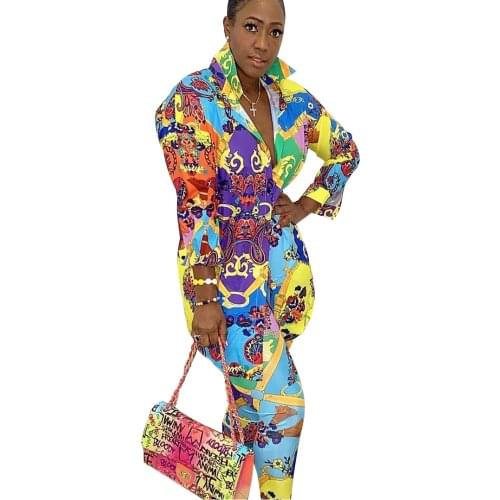 2 Piece Sets African Sets For Women New African Print Elastic Bazin Baggy Pants Rock Style Dashiki Sleeve Famous Suit Lady