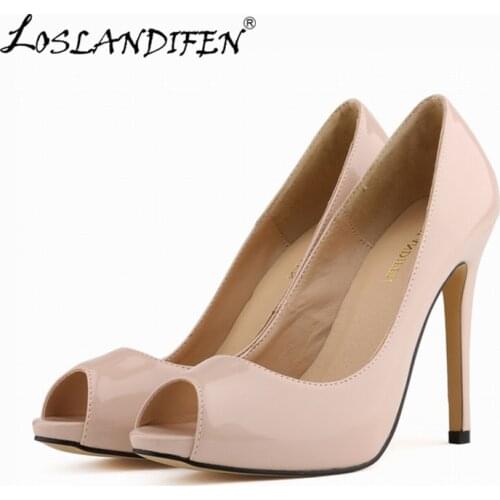 LOSLANDIFEN Platform Wedding Shoes Summer Sexy Womens Open Toe High Heels Sandals Peep Pumps US 5-10 806-3PA
