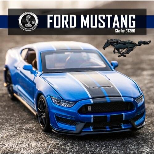 1:32 High Simulation Supercar Ford Mustang Shelby GT350 Car Model Alloy Pull Back Kid Toy Car 4 Open Door Childrens Gifts Baby