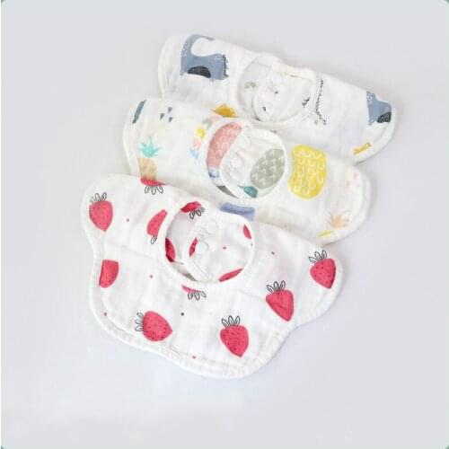 Fashionable 360 Circular Baby Bibs Scarf 4 Layer Cotton Infantil Saliva Towel Feeding Burp Cloth Baby Stuff Newborn Bandana Bibs