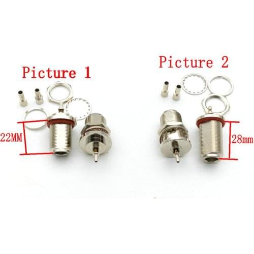 N jack female with nut bulkhead crimp FOR RG174 RG316 RF connector