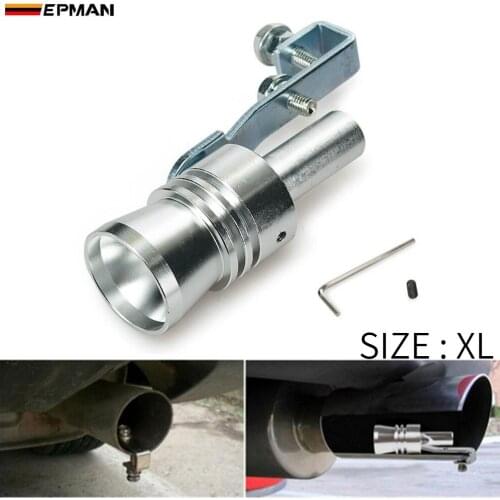 New Universal Sliver Turbo Sound Exhaust Muffler Pipe Whistle/Fake Blow-off BOV Simulator Whistler Size XL EP-W003 (1PC)